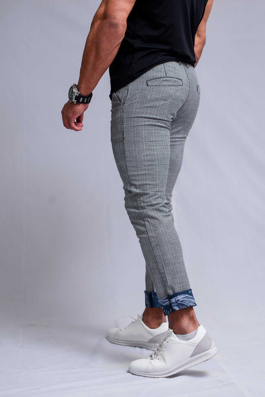 Chequered Chinos