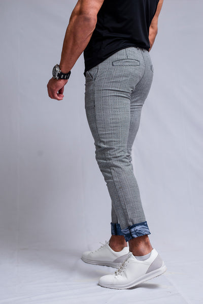 Chequered Chinos