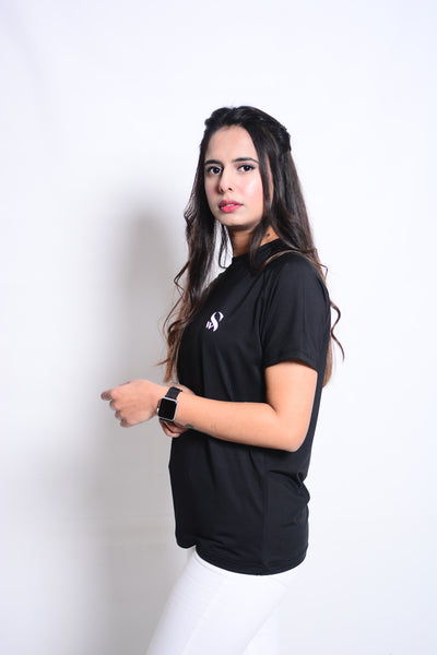Women’s Stylish Black Raglan Top